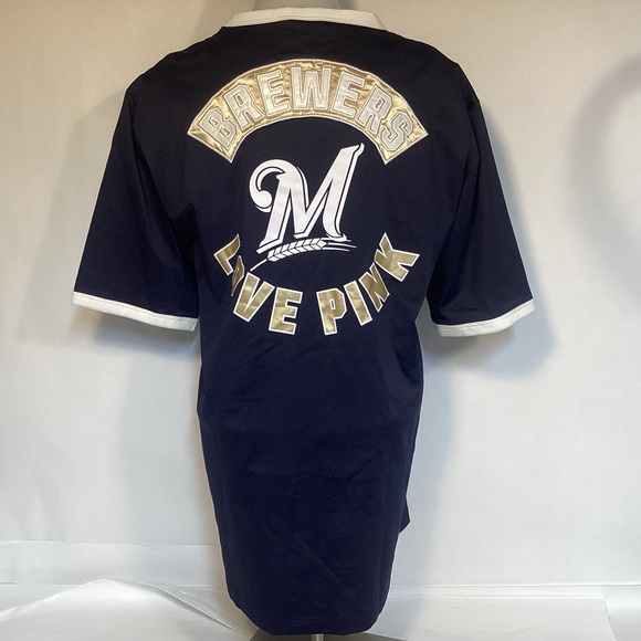 Milwaukee Brewers PINK Victoria’s Secret Oversized Women’s Jersey Size XS - Picture 2 of 9